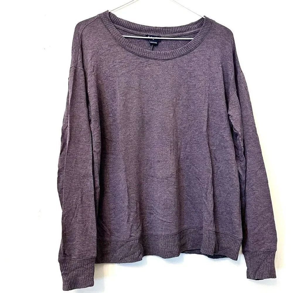 Splendid Rayon Blend Jersey Knit Long Sleeve Pullover Purple Sweatshirt Medium